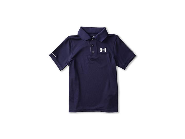 Under Armour Kids Ua Matchplay Polo (big Kids) (midnight Navy/true Gray Heather/white) Boy's Short Sleeve Pullover