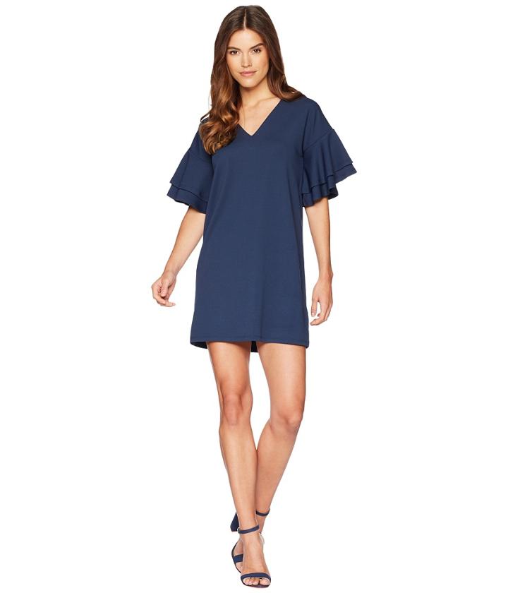 Kensie Stretch Crepe Tees Dress Ks4k987s (indigo Navy) Women's Dress