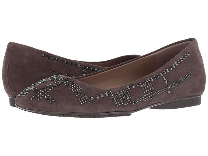 Donald J Pliner Dre (dark Taupe Kid Suede) Women's Dress Flat Shoes