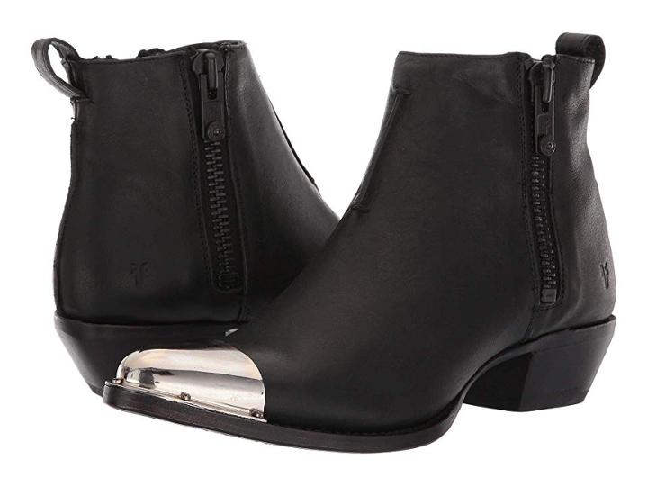 Frye Sacha Metal Plate Shortie (black Washed Oiled Vintage) Women's  Boots