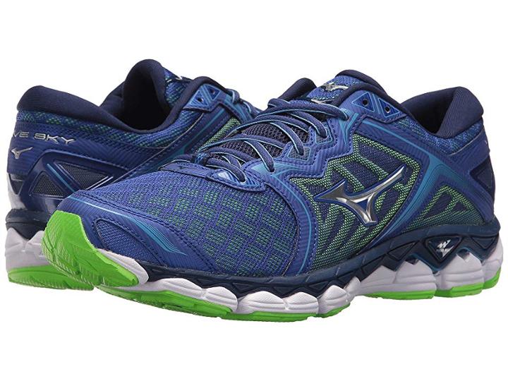 Mizuno Wave Sky (surf The Web/silver Green Gecko) Boys Shoes