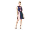 Adelyn Rae Nadya Woven Pleated Fit Flare Dress (navy Multi) Women's Dress
