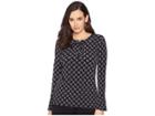 Michael Michael Kors Scattered Foulard Lace-up Top (black/gunmetal) Women's Clothing