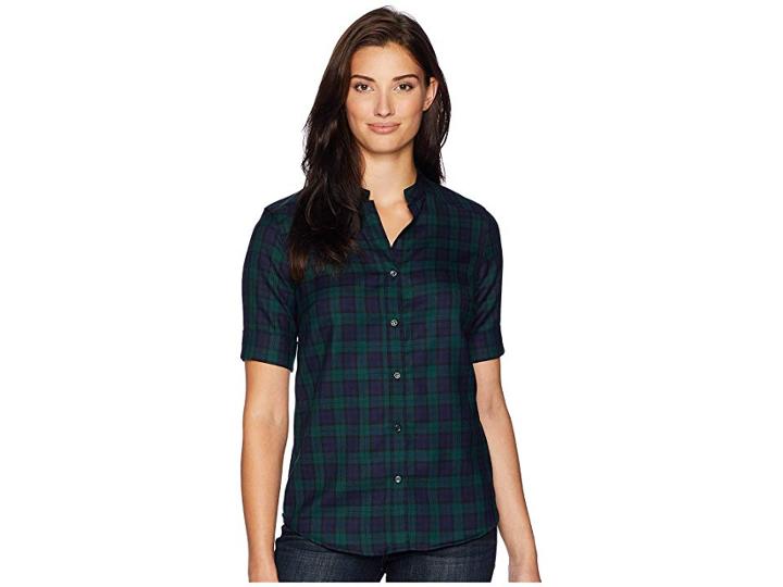 Pendleton Amelia Wool Plaid Tunic (small Black Watch Plaid) Women's Clothing
