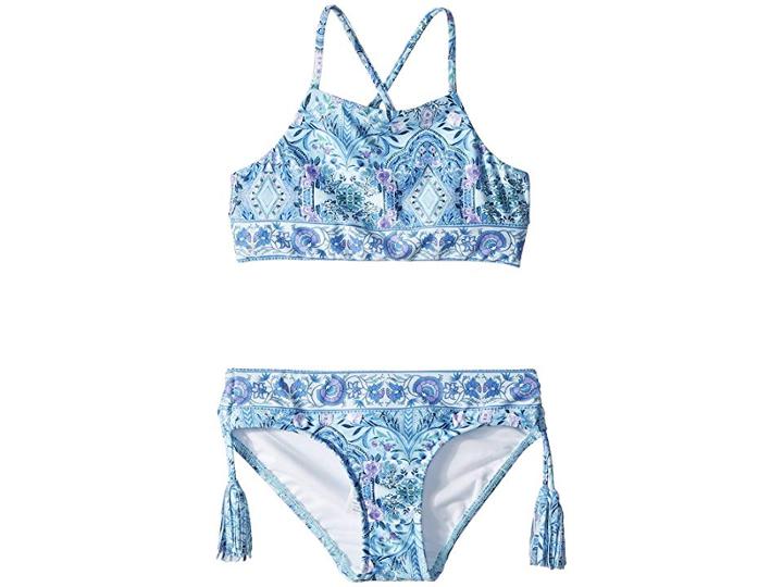 Seafolly Kids Gypsy Dream Tankini Set (little Kids/big Kids) (aqua Sky) Girl's Swimwear Sets