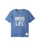 The Original Retro Brand Kids Bros For Life Short Sleeve Heathered Tee (big Kids) (heather Cobalt) Boy's T Shirt