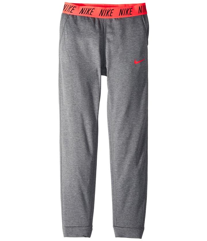 Nike Kids Dry Core Studio Training Pant (little Kids/big Kids) (carbon Heather/racer Pink/racer Pink) Girl's Casual Pants