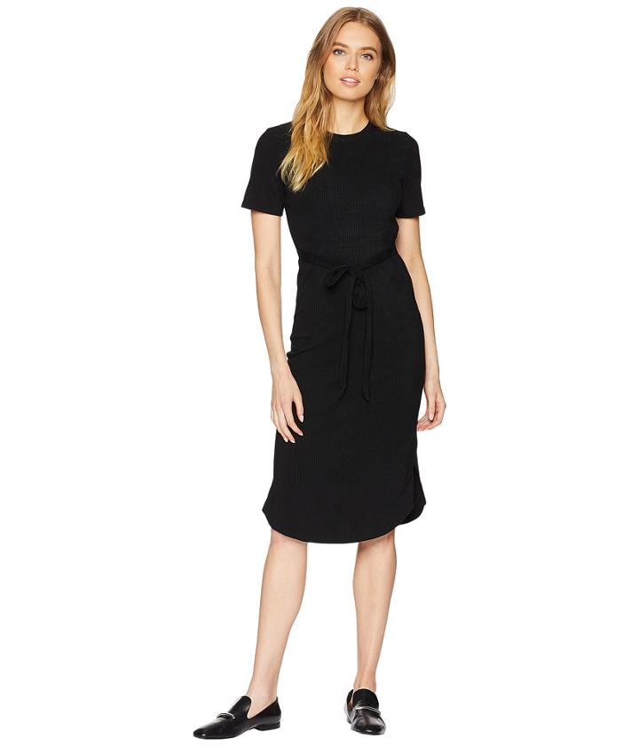 Minkpink Rib Suede Tee Dress (black) Women's Dress