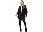 Calvin Klein Tipped Ruffle Ruana (black) Women's Clothing