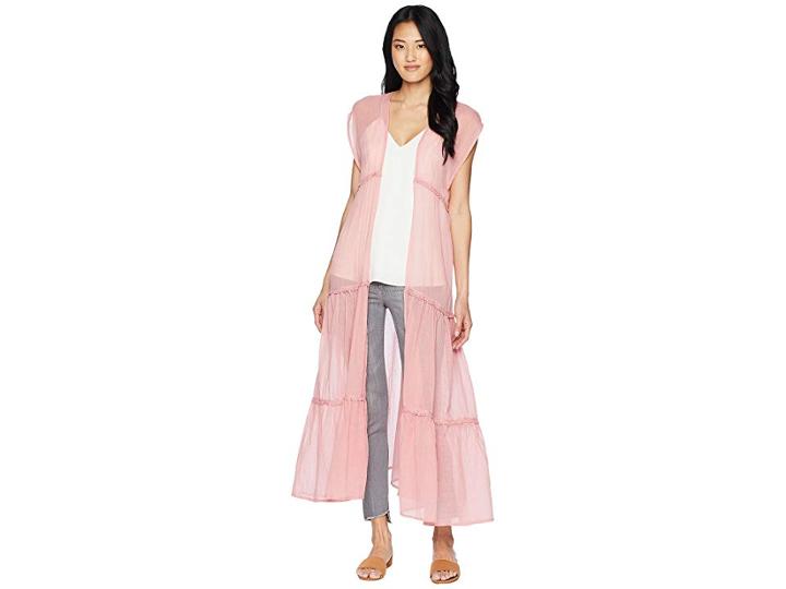 Betsey Johnson Prairie Girl Sleeveless Duster (blush) Women's Clothing
