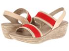 Munro American Reed (coral/natural Fabric) Women's Wedge Shoes