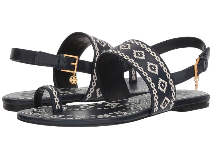 Tory Burch Blake Ankle-strap Sandal (perfect Navy) Women's Sandals