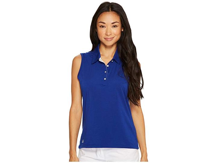 Adidas Golf Essentials Sleeveless Polo (mystery Ink Heather) Women's Sleeveless