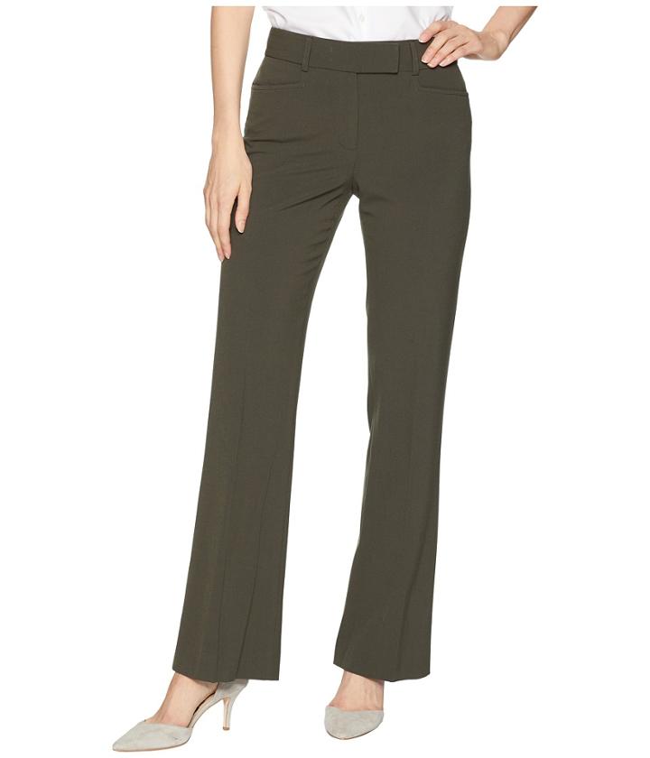 Tahari By Asl Bi-stretch Trouser Pants (olive) Women's Casual Pants