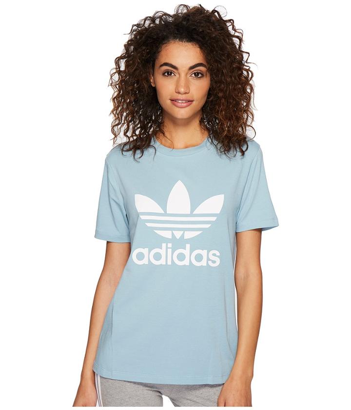 Adidas Originals Trefoil Tee (ash Grey/white) Women's T Shirt