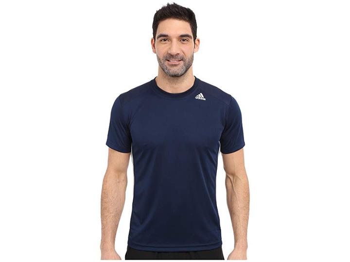 Adidas All World Short Sleeve Tee (collegiate Navy/white) Men's T Shirt
