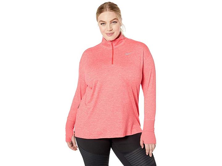 Nike Element 1/2 Zip Top (sizes 1x-3x) (ember Glow/pink Gaze/reflective Silver) Women's Long Sleeve Pullover