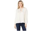 Lucky Brand Pleated Peasant Top (birch) Women's Long Sleeve Pullover