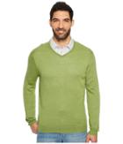 Calvin Klein Solid Merino V-neck Sweater (airasca) Men's Sweater