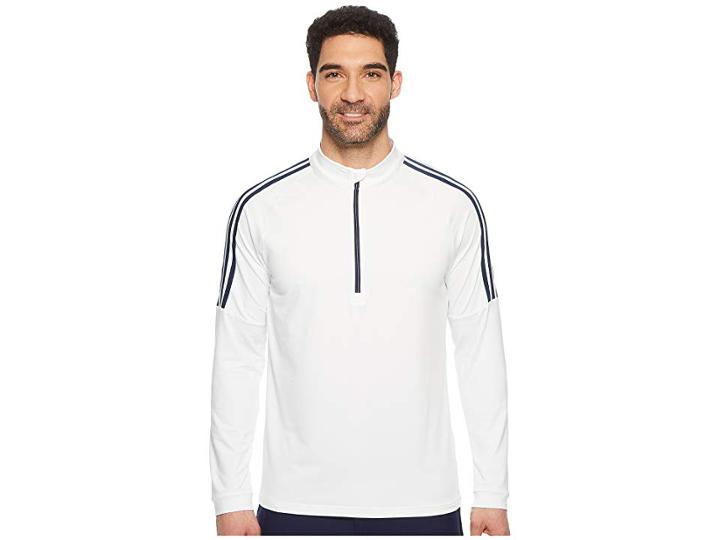 Adidas Golf Classic 3-stripes 1/4 Zip Pullover (white 1) Men's Sweater