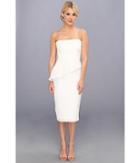 Badgley Mischka Textured Organza Strapless Cocktail Dress (white) Women's Dress