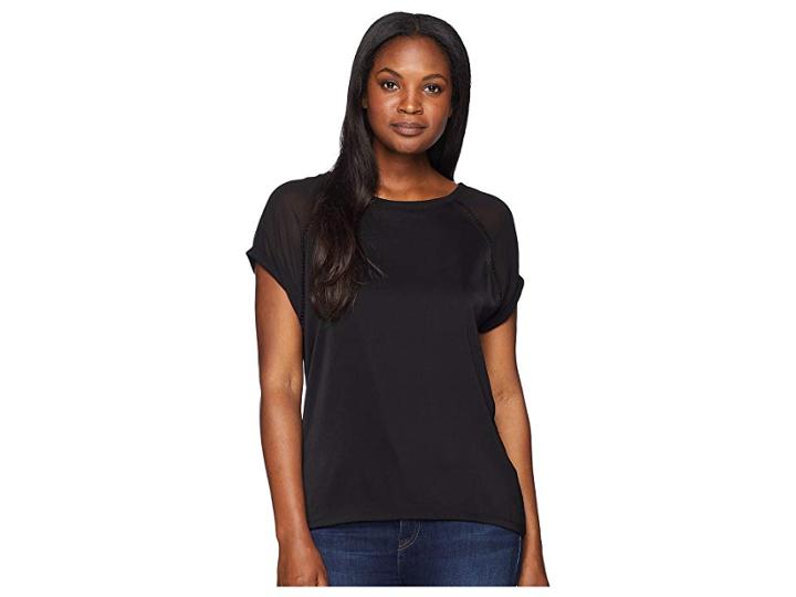 B Collection By Bobeau Isla Mixed Tee (black) Women's T Shirt