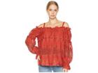 Bcbgmaxazria Off-the-shoulder Embroidered Peasant Top (tandori Spice) Women's Clothing