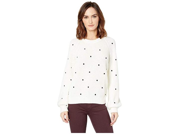 Lucky Brand Polka Dot Sweater (white Multi) Women's Sweater