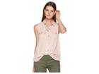 Dylan By True Grit Luxe Laundered Tencel Sleeveless Two-pocket Shirt (vintage Pink) Women's Sleeveless