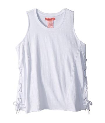 Blank Nyc Kids White Lace-up Tank In Sleep Mode (big Kids) (sleep Mode) Girl's Clothing