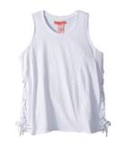 Blank Nyc Kids White Lace-up Tank In Sleep Mode (big Kids) (sleep Mode) Girl's Clothing