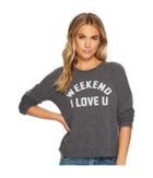 The Original Retro Brand Weekend I Love You Super Soft Haaci Pullover (black) Women's Clothing