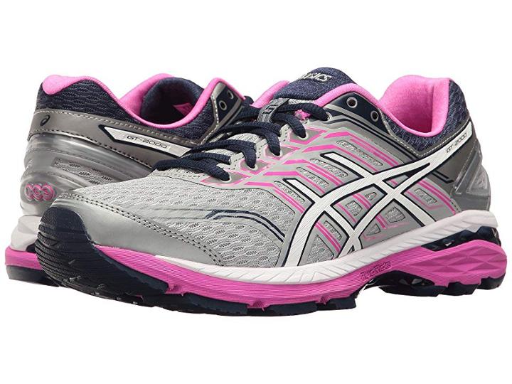 Asics Gt-2000 5 (midgrey/white/pink Glow) Women's Running Shoes