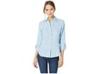 Juicy Couture Washed Linen Shirt (blue Chill) Women's Blouse
