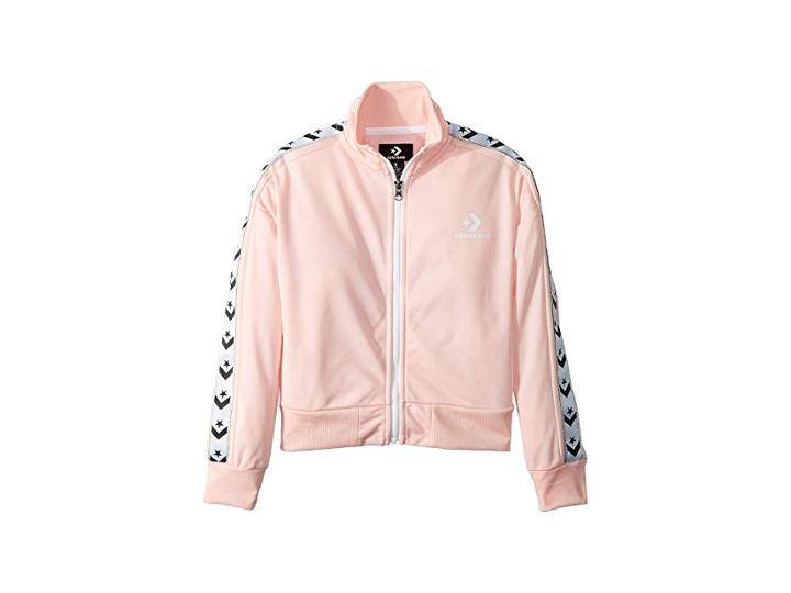 Converse Kids Star Chevron Track Jacket (big Kids) (storm Pink) Girl's Coat