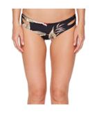 Roxy Softly Love Print Reversible 70's Bikini Bottom (anthracite Castaway Floral) Women's Swimwear