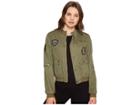 Romeo & Juliet Couture Button Up Jacket With Patches (olive) Women's Jacket