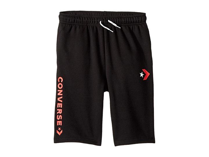 Converse Kids Star Chevron Graphic Shorts (big Kids) (black) Boy's Shorts