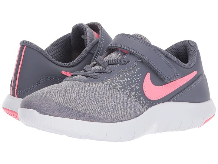 Nike Kids Flex Contact Psv (little Kid) (light Carbon/sunset Pulse) Girls Shoes