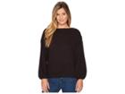 Lanston Drawstring Sleeve Pullover Top (black) Women's Long Sleeve Pullover