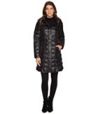 Lauren Ralph Lauren Button Front Packable W/ Hood (black) Women's Coat
