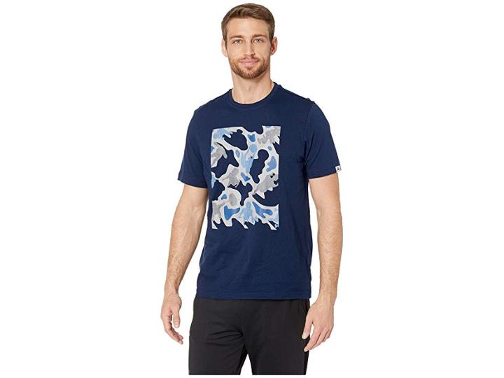 Reebok Gs Training Camo Tee (collegiate Navy) Men's Clothing