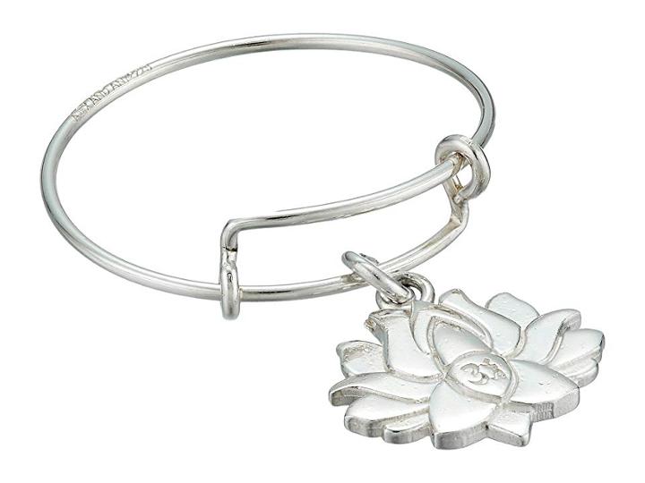 Alex And Ani Precious Expandable Wire Ring (silver Lotus Peace Petals) Ring