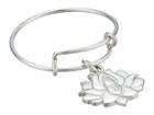 Alex And Ani Precious Expandable Wire Ring (silver Lotus Peace Petals) Ring