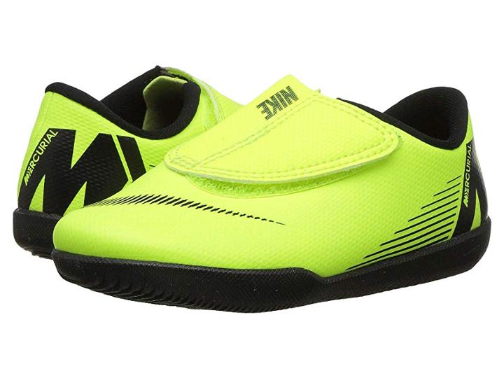 Nike Kids Vaporx 12 Club Ic Soccer (toddler/little Kid) (volt/black) Kids Shoes