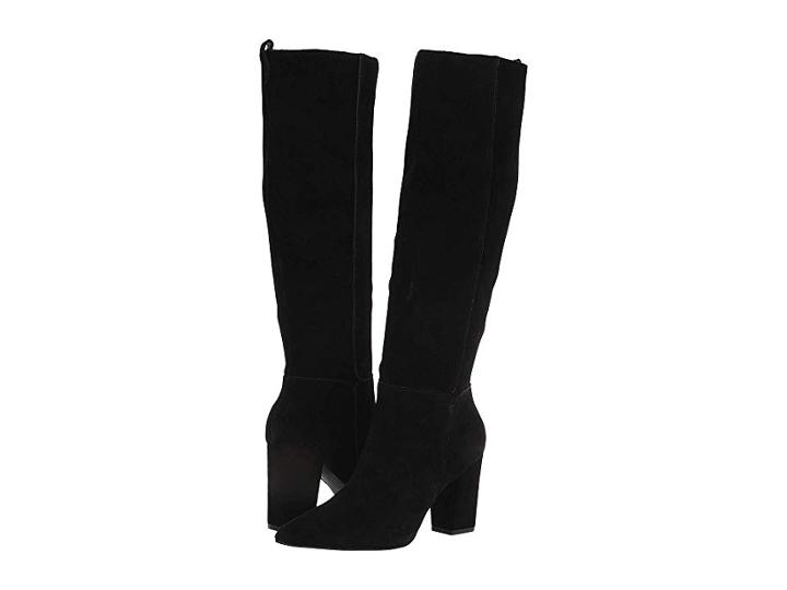 Steve Madden Raddle To The Knee Boot (black Suede) Women's Pull-on Boots