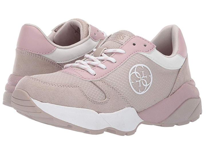 Guess Speed (silver Grey/grey/white/lilac Fabric) Women's Lace Up Casual Shoes