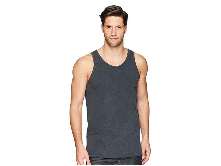 Scotch & Soda Summer Singlet With Deep Side Slit (charcoal) Men's Clothing