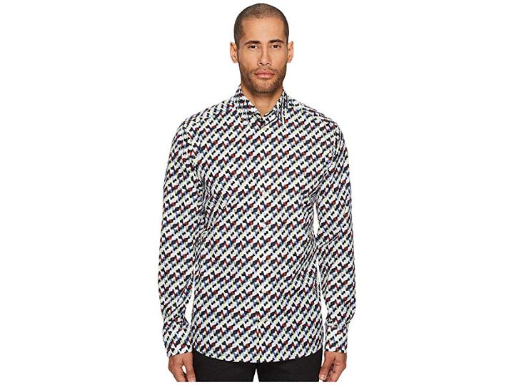 Eton Slim Fit Geo Army Print Shirt (multi) Men's Clothing