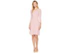 Nine West 3/4 Sleeve Shift Sweater Dress W/ Pearl Details (mauve) Women's Dress